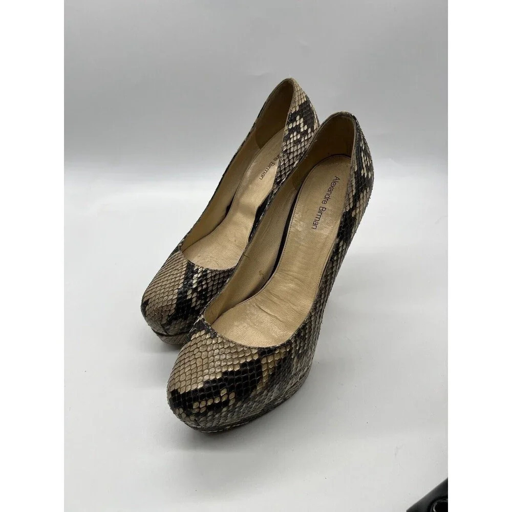 Alexandre Birman Women Python Platform High Heels Pumps Shoes Size 36.5 Snake